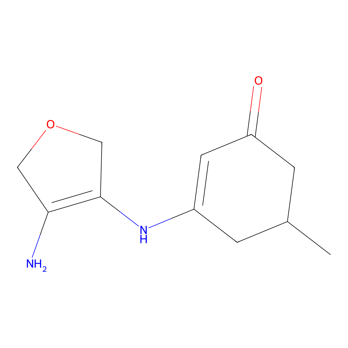 3-[(4-Amino-2,5-dihydrofuran-3-yl)amino]-5-methylcyclohex-2-en-1-one molecular structure, CAS 2816869-38-0
