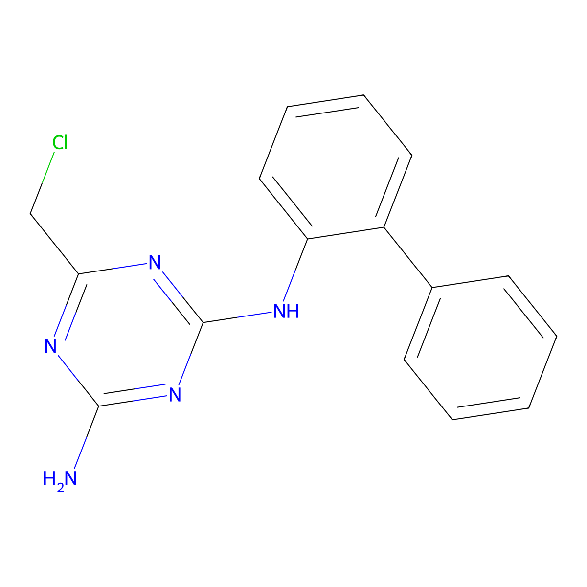 N-(biphenyl-2-yl)-6-(chloromethyl)-1,3,5-triazine-2,4-diamine molecular structure, CAS 2816871-13-1