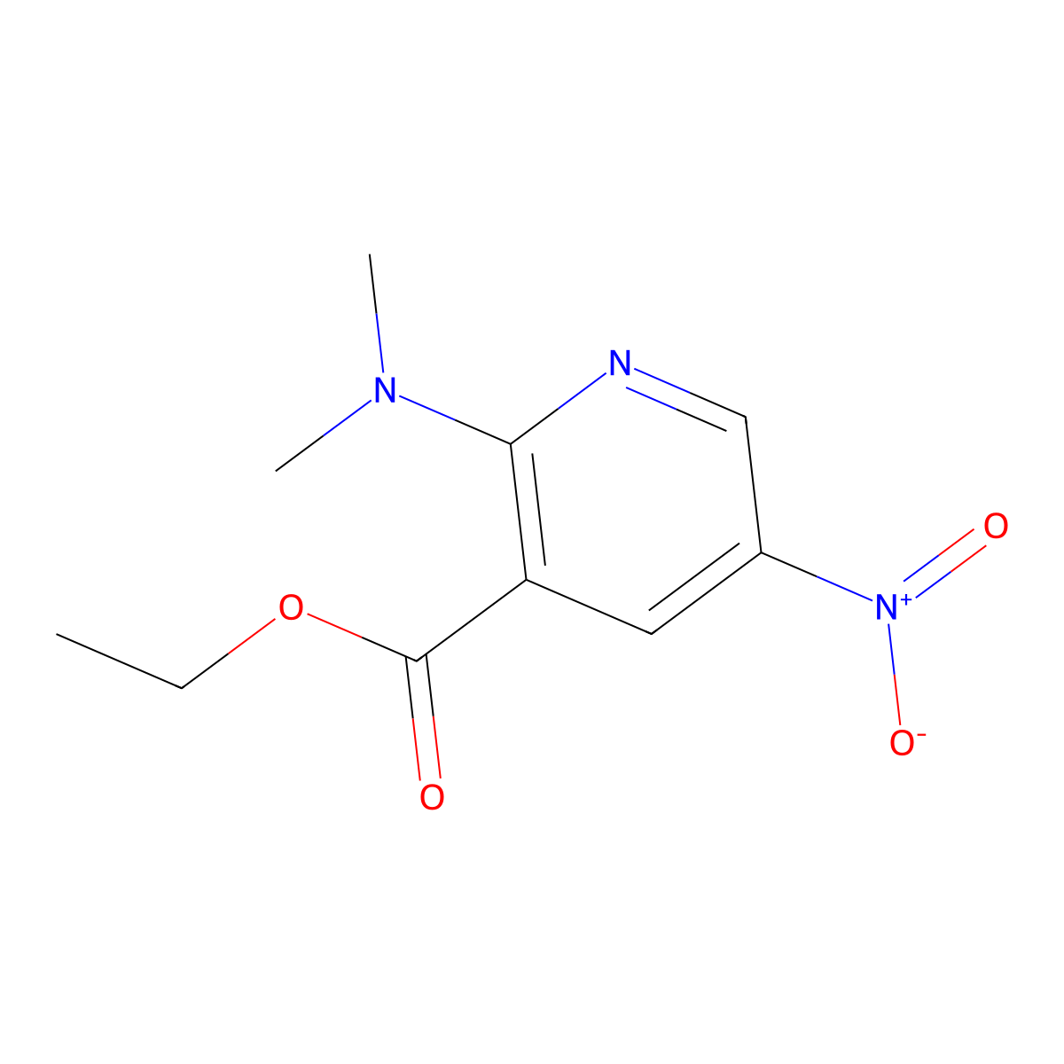 Ethyl 2-(dimethylamino)-5-nitronicotinate molecular structure, CAS 2816913-04-7