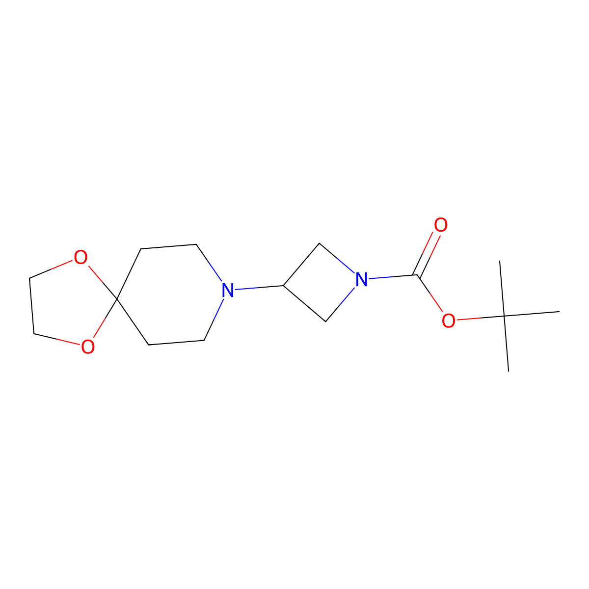 Tert-butyl 3-(1,4-dioxa-8-azaspiro[4.5]decan-8-yl)azetidine-1-carboxylate molecular structure, CAS 2816913-07-0