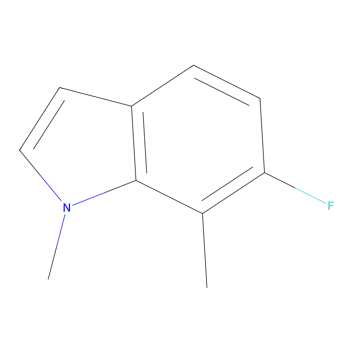6-Fluoro-1,7-dimethyl-indole molecular structure, CAS 2816913-12-7
