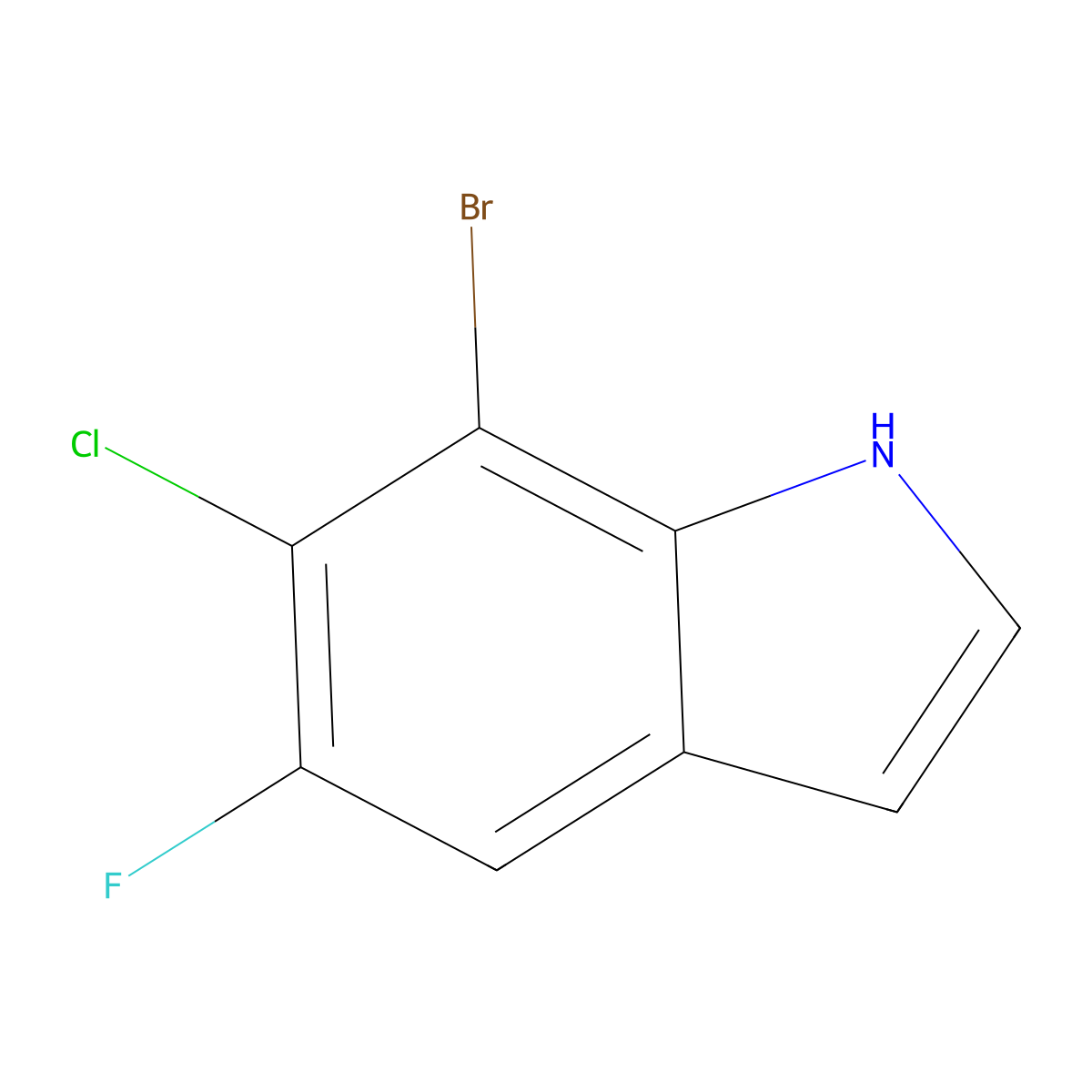 7-Bromo-6-chloro-5-fluoro-1H-indole molecular structure, CAS 2816913-17-2