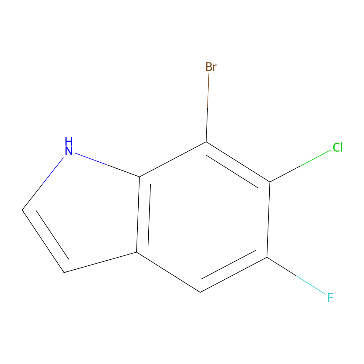 7-Bromo-6-chloro-5-fluoro-1H-indole molecular structure, CAS 2816913-17-2