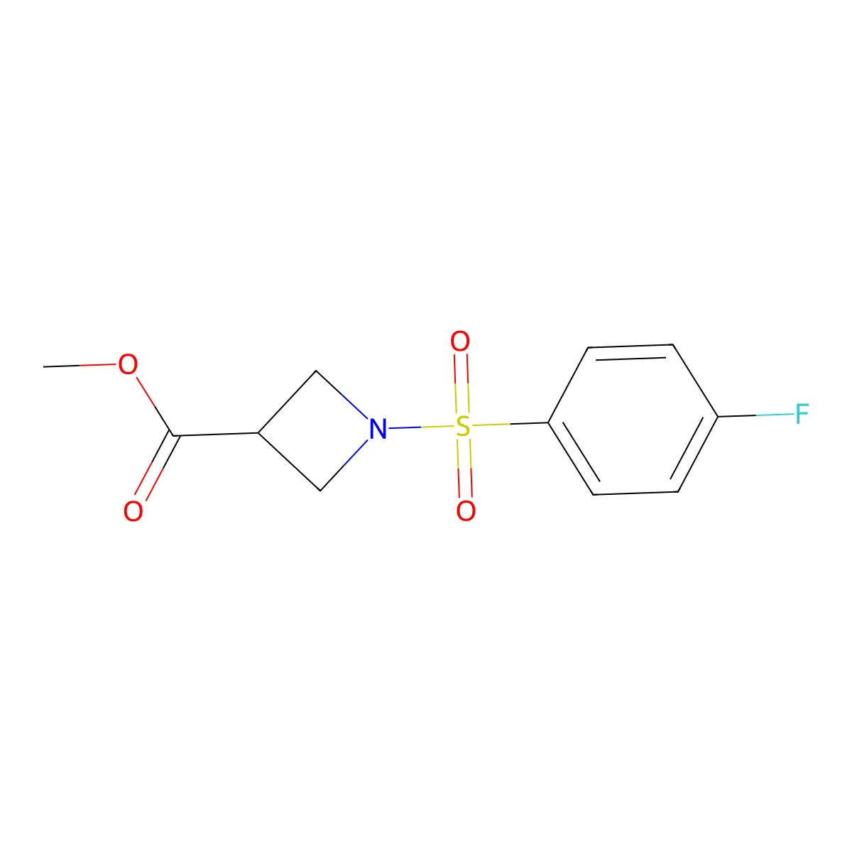 Methyl 1-((4-fluorophenyl)sulfonyl)azetidine-3-carboxylate molecular structure, CAS 2816913-20-7