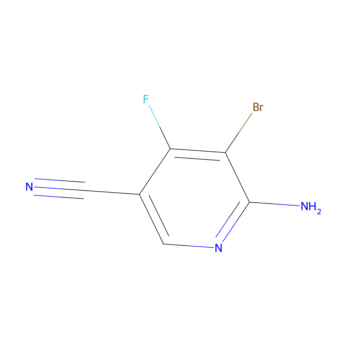 6-Amino-5-bromo-4-fluoropyridine-3-carbonitrile molecular structure, CAS 2816913-33-2