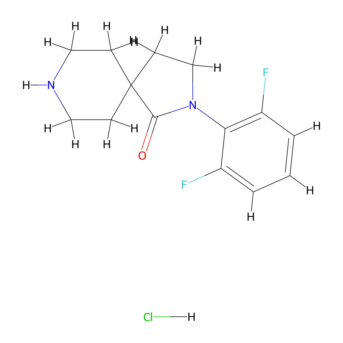 2-(2,6-Difluorophenyl)-2,8-diazaspiro[4.5]decan-1-one hydrochloride molecular structure, CAS 2816913-35-4