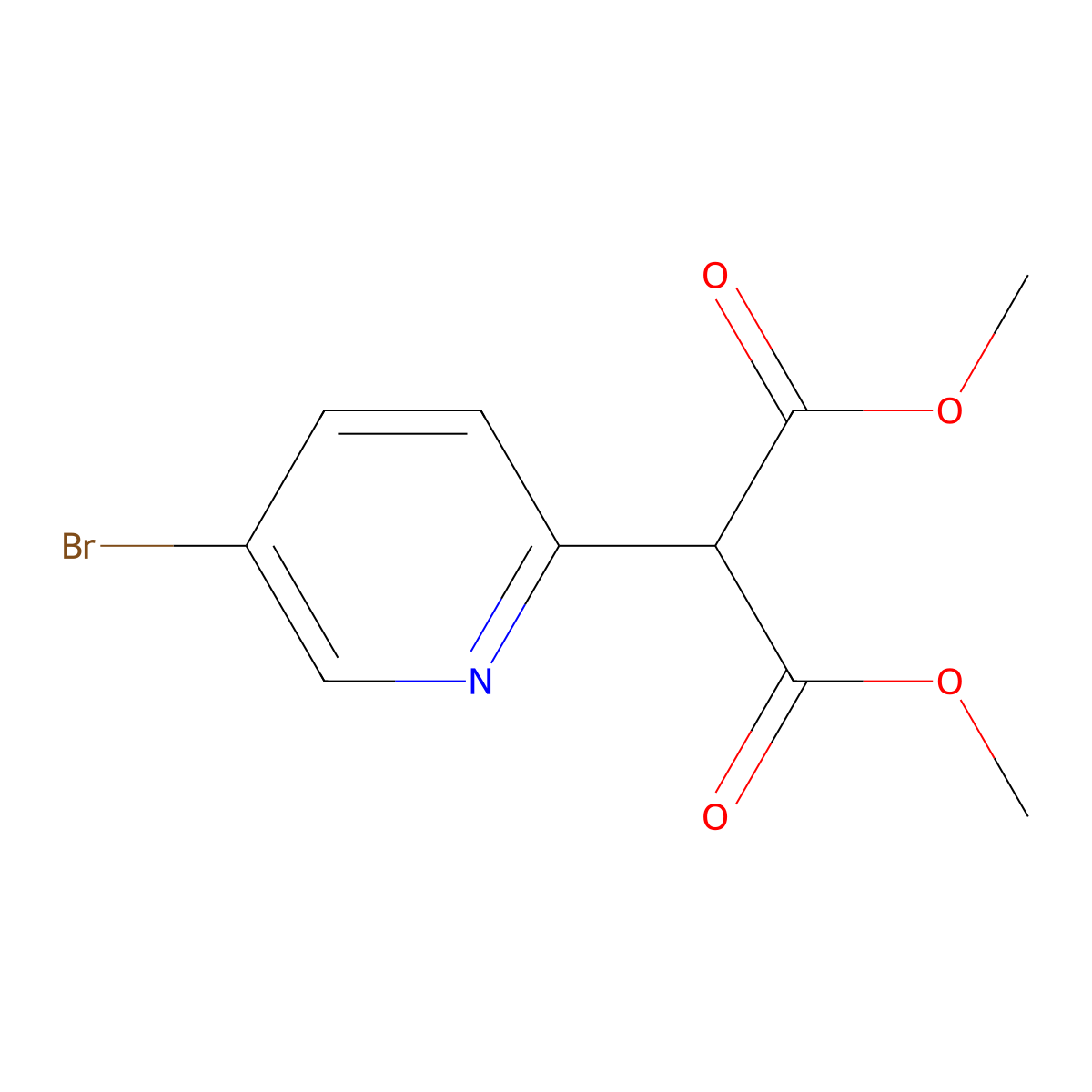 Dimethyl 2-(5-bromopyridin-2-yl)malonate molecular structure, CAS 2816913-59-2