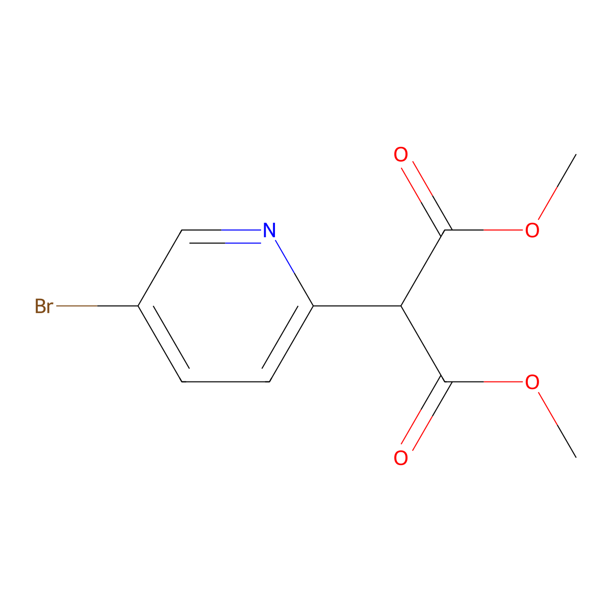 Dimethyl 2-(5-bromopyridin-2-yl)malonate molecular structure, CAS 2816913-59-2