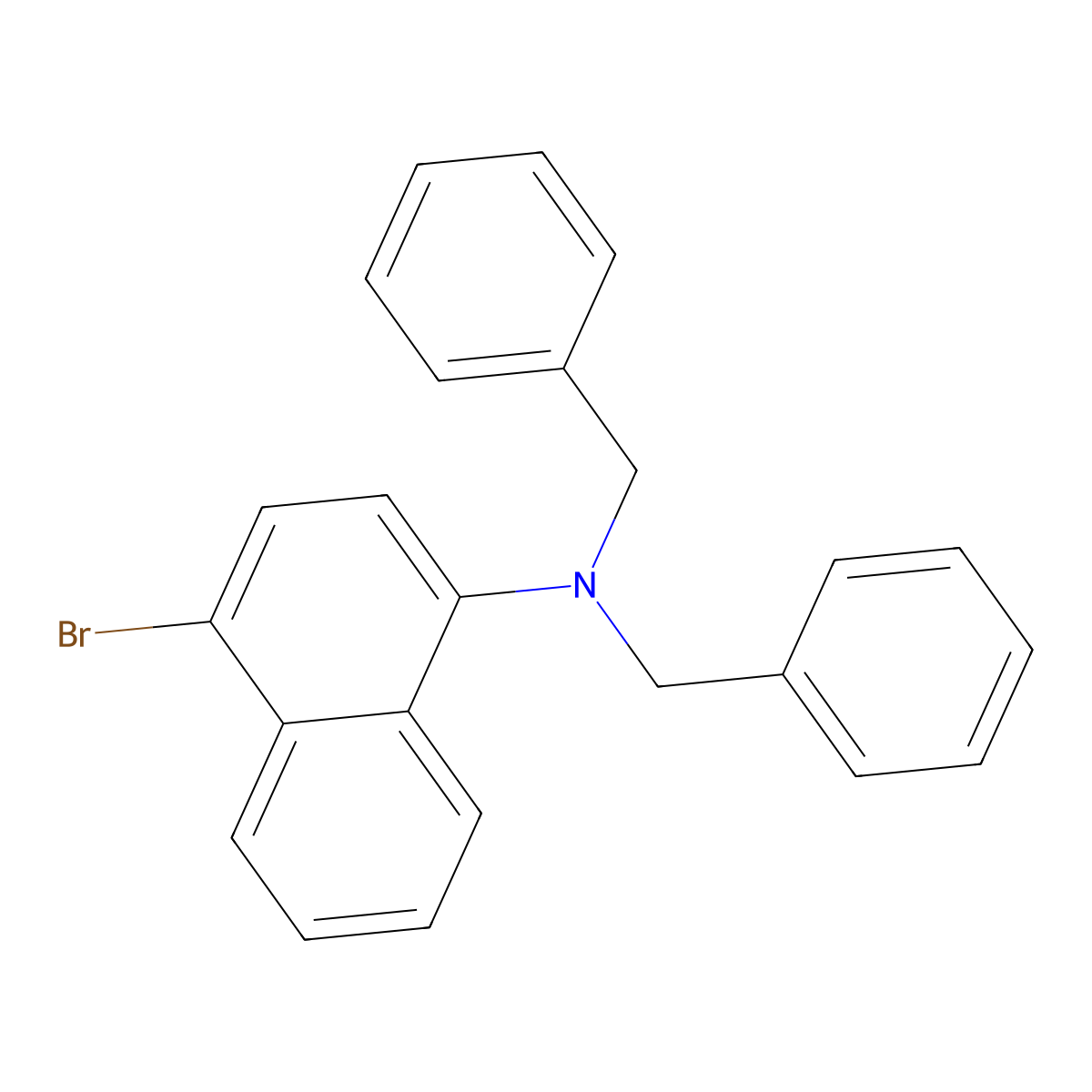 N,N-dibenzyl-4-bromonaphthalen-1-amine molecular structure, CAS 2816913-72-9