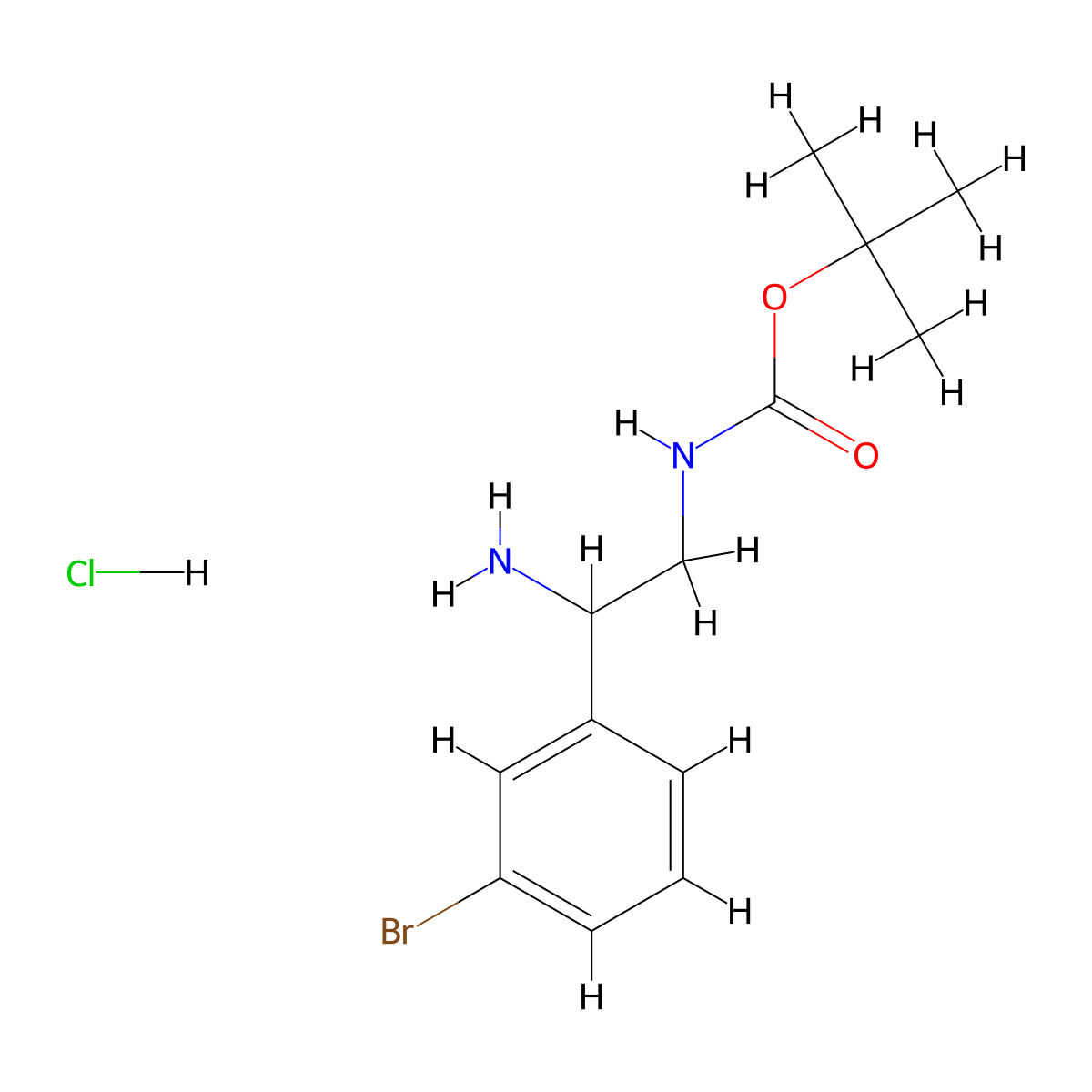 tert-Butyl (2-amino-2-(3-bromophenyl)ethyl)carbamate hydrochloride molecular structure, CAS 2816913-76-3