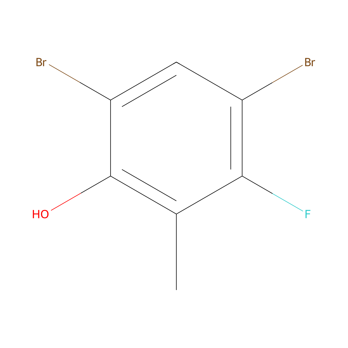4,6-Dibromo-3-fluoro-2-methylphenol molecular structure, CAS 2816913-83-2