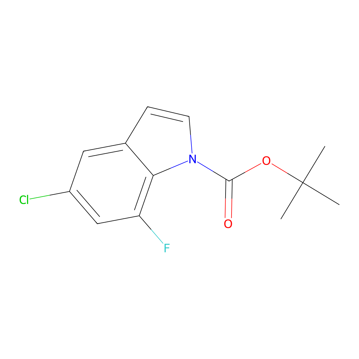 tert-Butyl 5-chloro-7-fluoro-1H-indole-1-carboxylate molecular structure, CAS 2816913-85-4