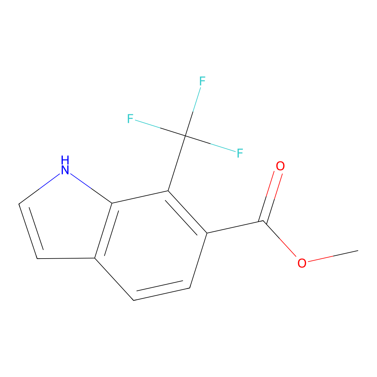 Methyl 7-(trifluoromethyl)-1H-indole-6-carboxylate molecular structure, CAS 2816914-00-6