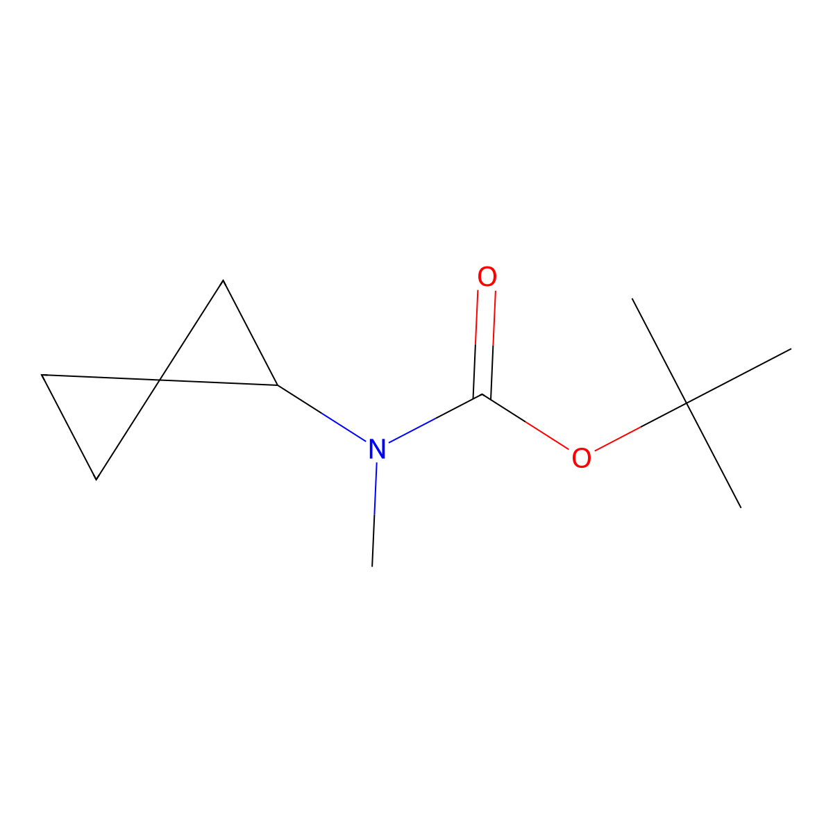 Spiro[2.2]pent-1-ylmethyl-carbamic acid tert-butyl ester molecular structure, CAS 2816914-02-8