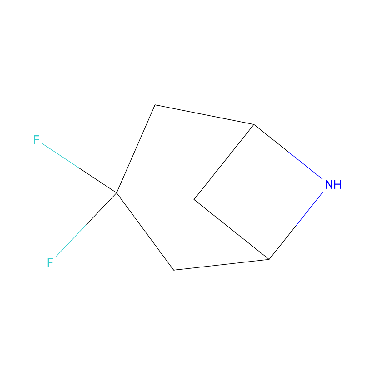 3,3-Difluoro-6-aza-bicyclo[3.1.1]heptane molecular structure, CAS 2816914-12-0