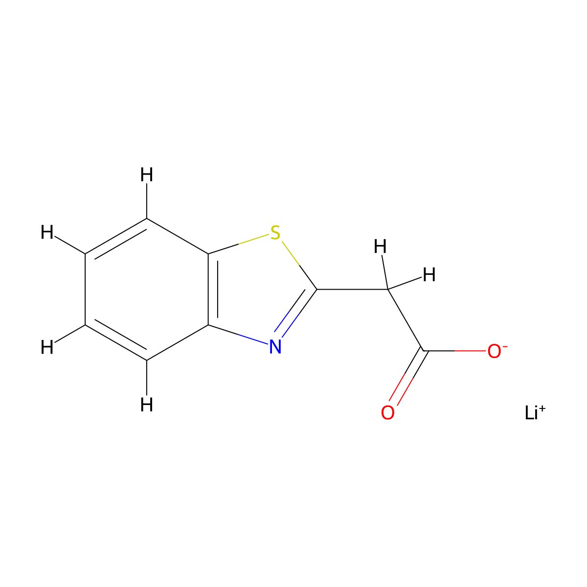 Lithium 2-(benzo[d]thiazol-2-yl)acetate molecular structure, CAS 2816914-21-1
