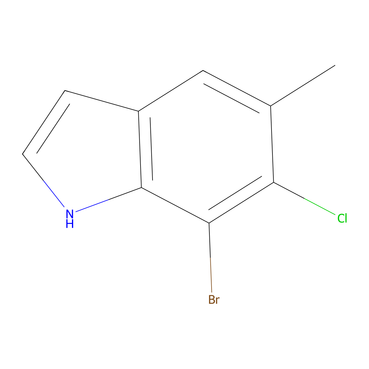 7-Bromo-6-chloro-5-methyl-1H-indole molecular structure, CAS 2816914-23-3