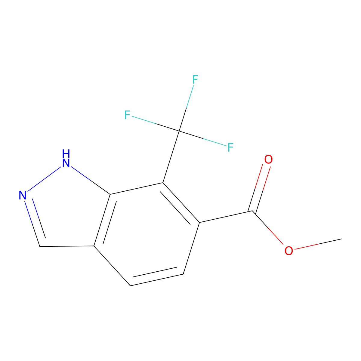 Methyl 7-(trifluoromethyl)-1H-indazole-6-carboxylate molecular structure, CAS 2816914-29-9