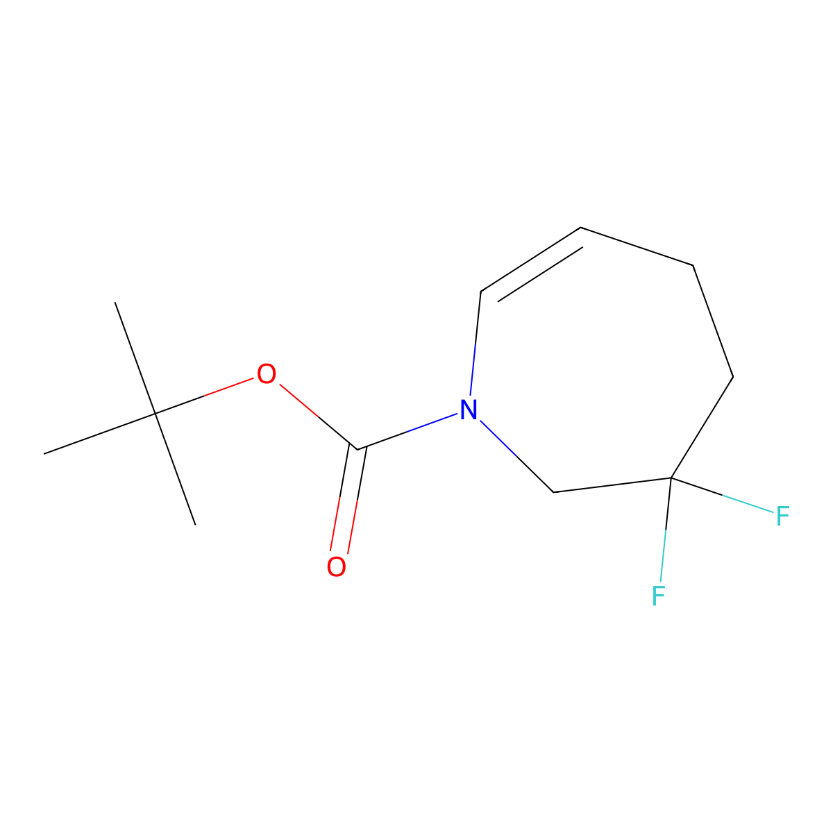 Tert-butyl 3,3-difluoro-4,5-dihydro-2H-azepine-1-carboxylate molecular structure, CAS 2816914-36-8