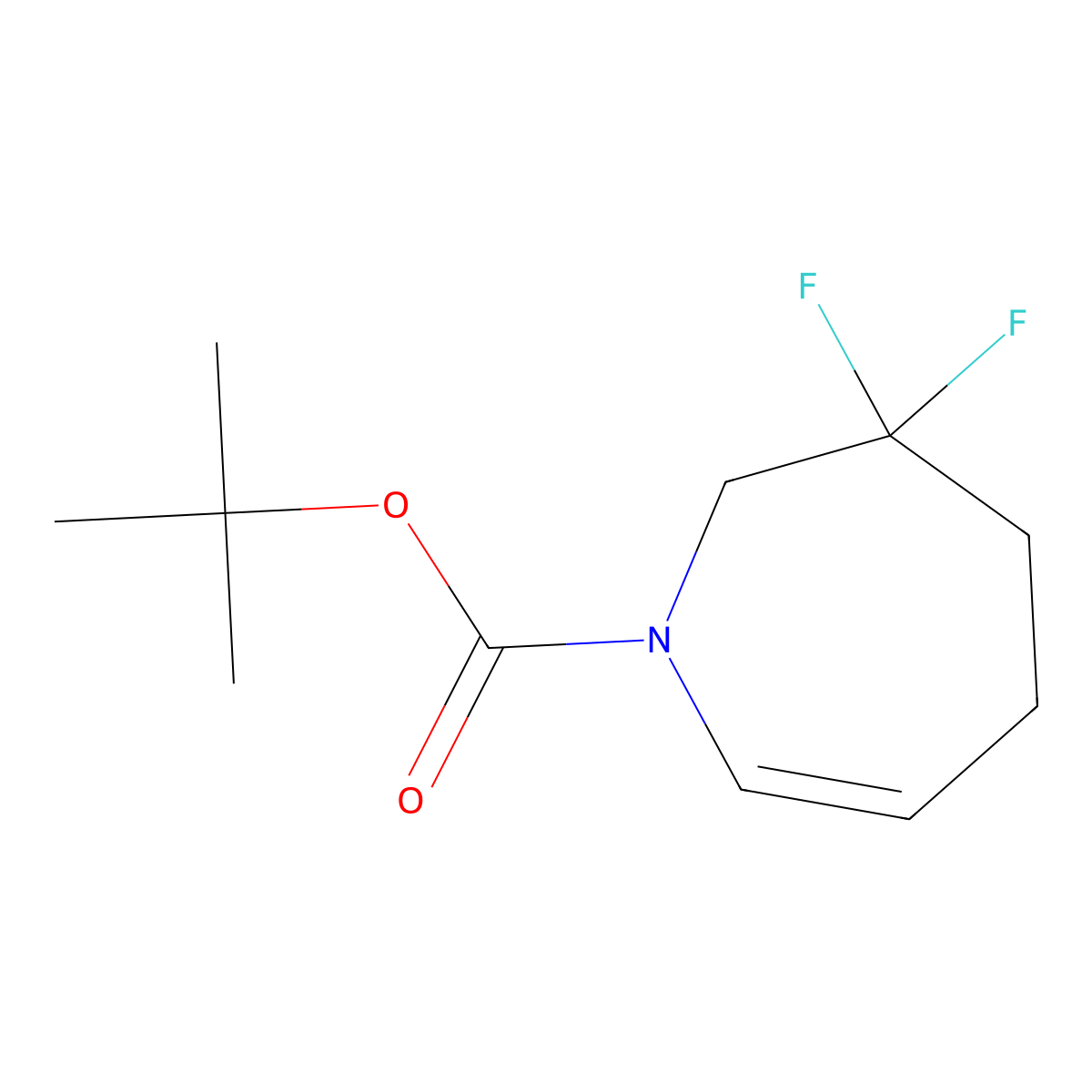 Tert-butyl 3,3-difluoro-4,5-dihydro-2H-azepine-1-carboxylate molecular structure, CAS 2816914-36-8