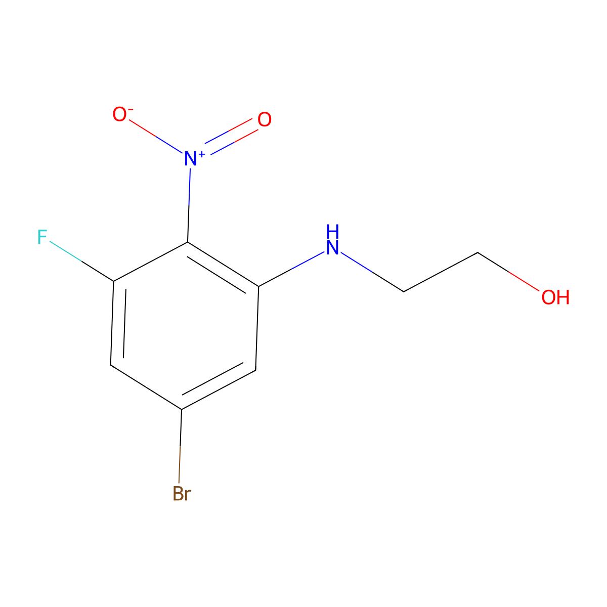 2-(5-Bromo-3-fluoro-2-nitroanilino)ethanol molecular structure, CAS 2816914-41-5