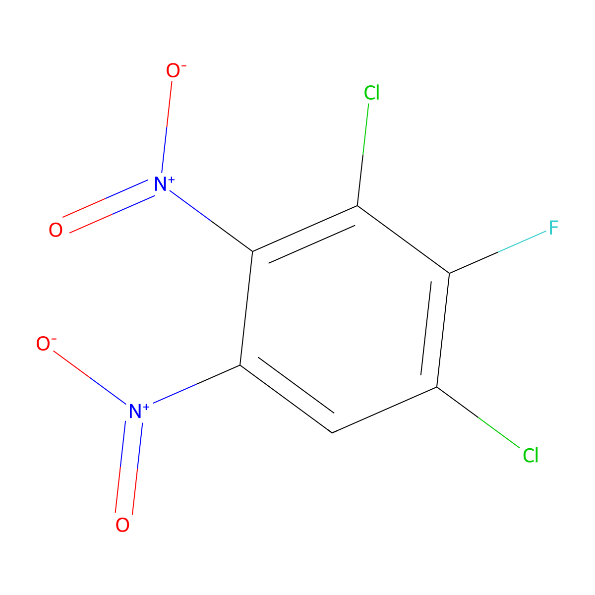 1,3-Dichloro-2-fluoro-4,5-dinitrobenzene molecular structure, CAS 2816914-50-6