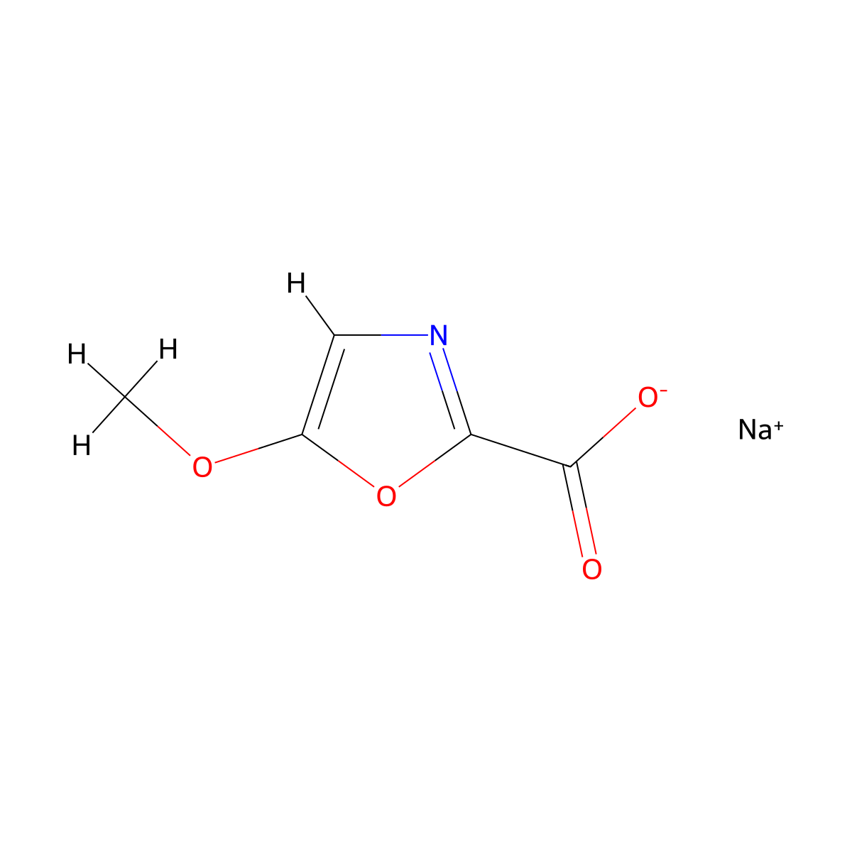 Sodium, 5-methoxy-oxazole-2-carboxylate molecular structure, CAS 2816914-54-0