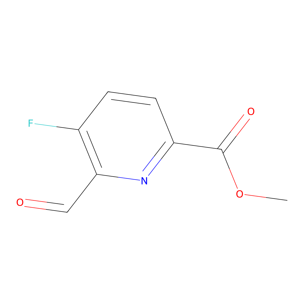 Methyl 5-fluoro-6-formylpyridine-2-carboxylate molecular structure, CAS 2816966-24-0