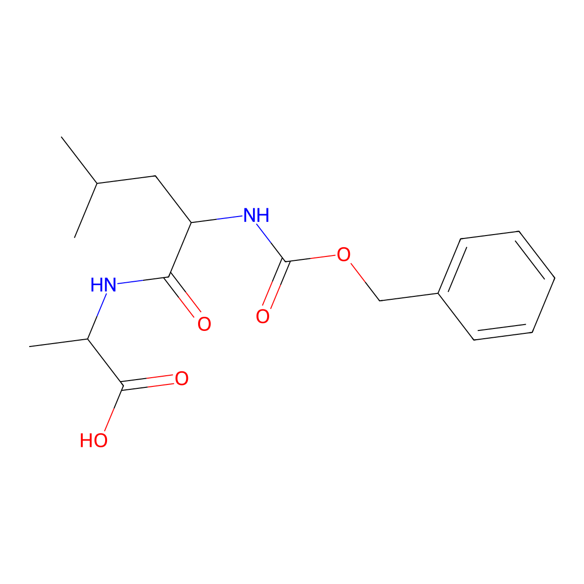N-[N-[(phenylmethoxy)carbonyl]-L-leucyl]-L-alanine molecular structure, CAS 2817-13-2