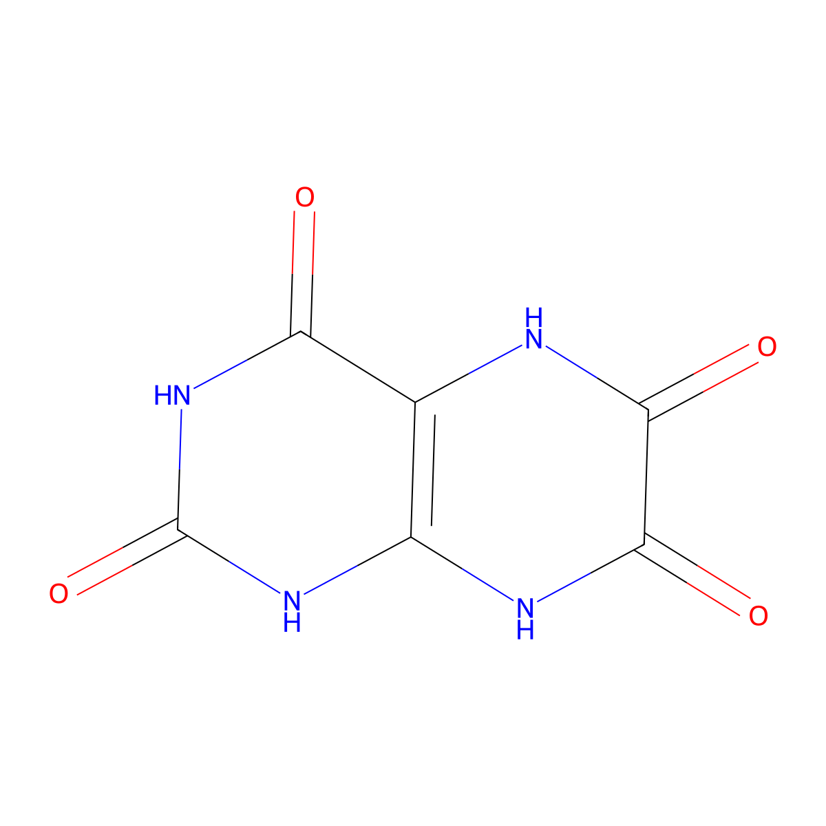 Tetrahydroxypteridine molecular structure, CAS 2817-14-3