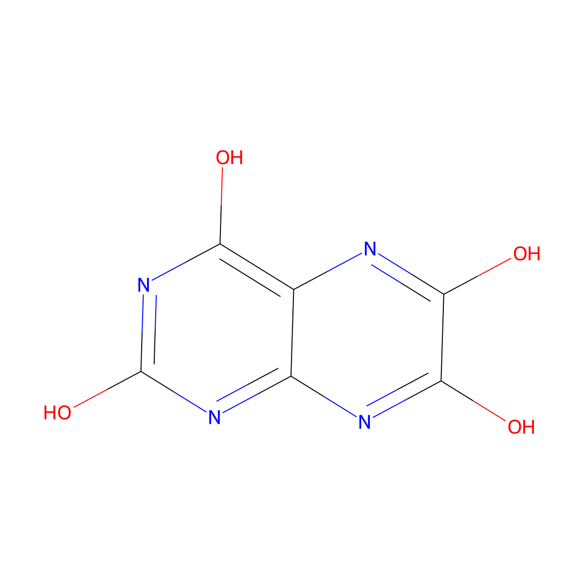 Tetrahydroxypteridine molecular structure, CAS 2817-14-3
