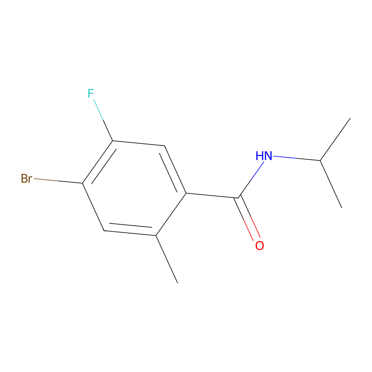 4-Bromo-5-fluoro-N-isopropyl-2-methylbenzamide molecular structure, CAS 2817264-66-5