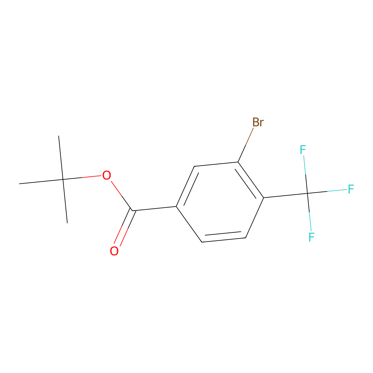 Tert-butyl 3-bromo-4-(trifluoromethyl)benzoate molecular structure, CAS 2817265-02-2