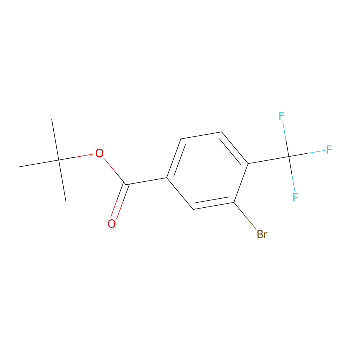 Tert-butyl 3-bromo-4-(trifluoromethyl)benzoate molecular structure, CAS 2817265-02-2