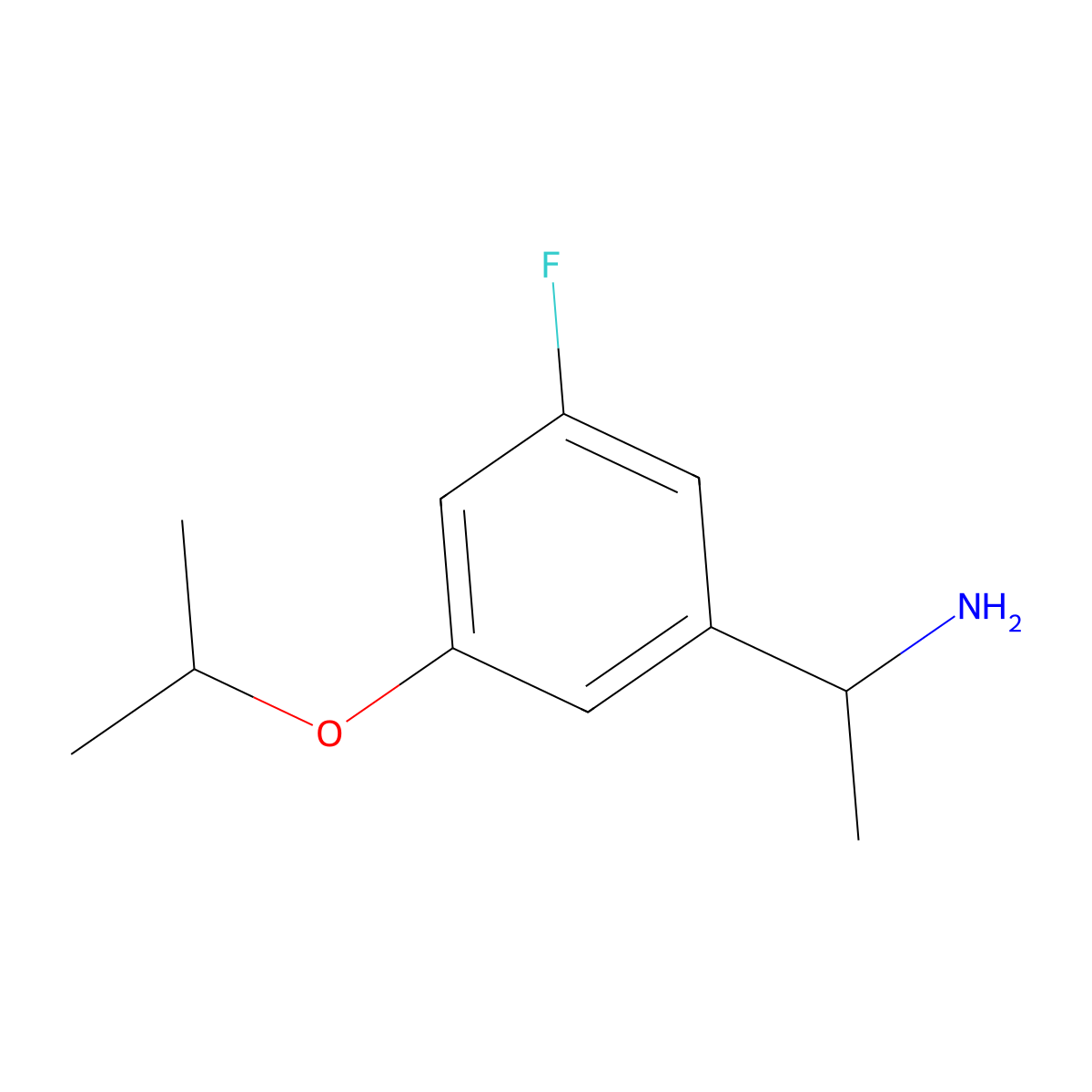 1-(3-Fluoro-5-isopropoxyphenyl)ethanamine molecular structure, CAS 2817265-64-6