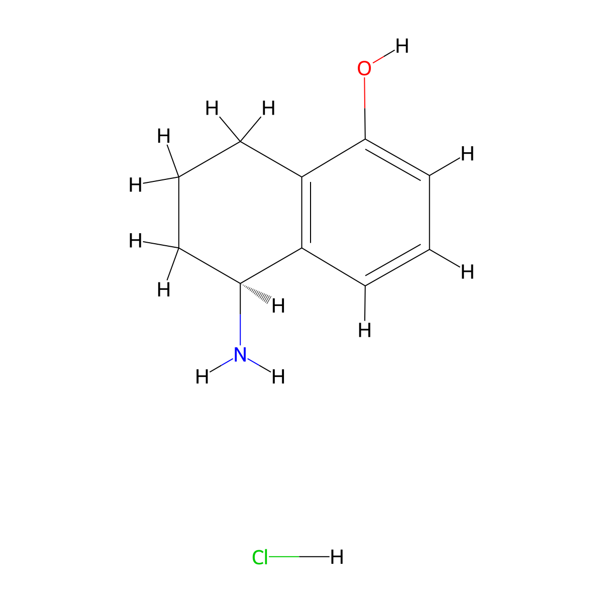 (S)-5-Amino-5,6,7,8-tetrahydronaphthalen-1-OL hydrochloride molecular structure, CAS 2817362-18-6