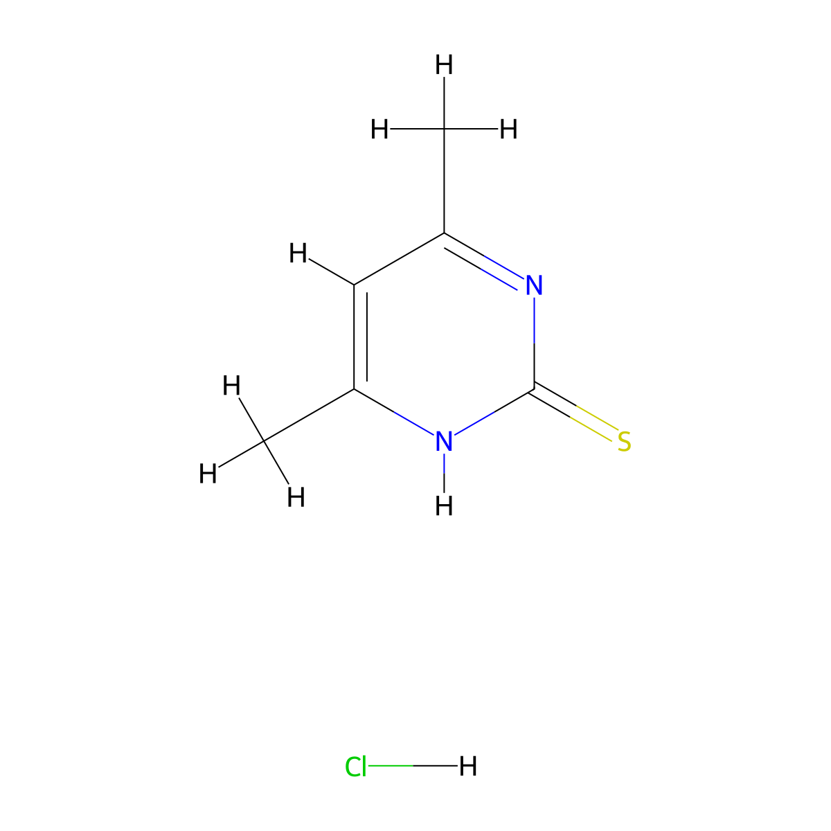 4,6-dimethyl-1H-pyrimidine-2-thione hydrochloride molecular structure, CAS 28176-16-1