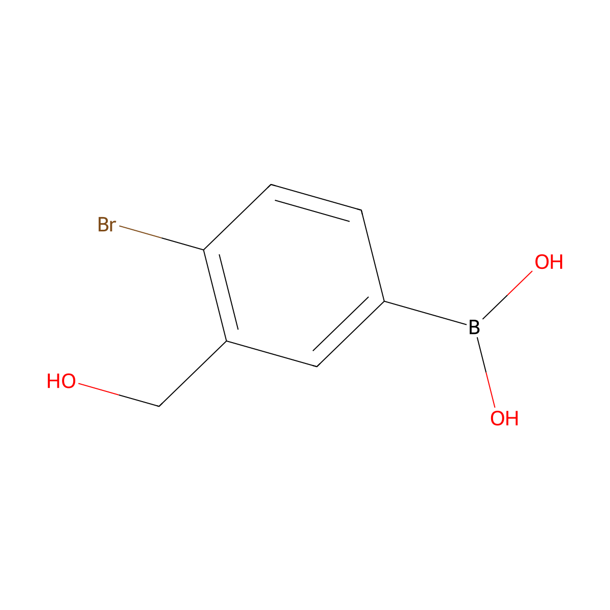 4-Bromo-3-(hydroxymethyl)phenylboronic acid molecular structure, CAS 2817698-74-9