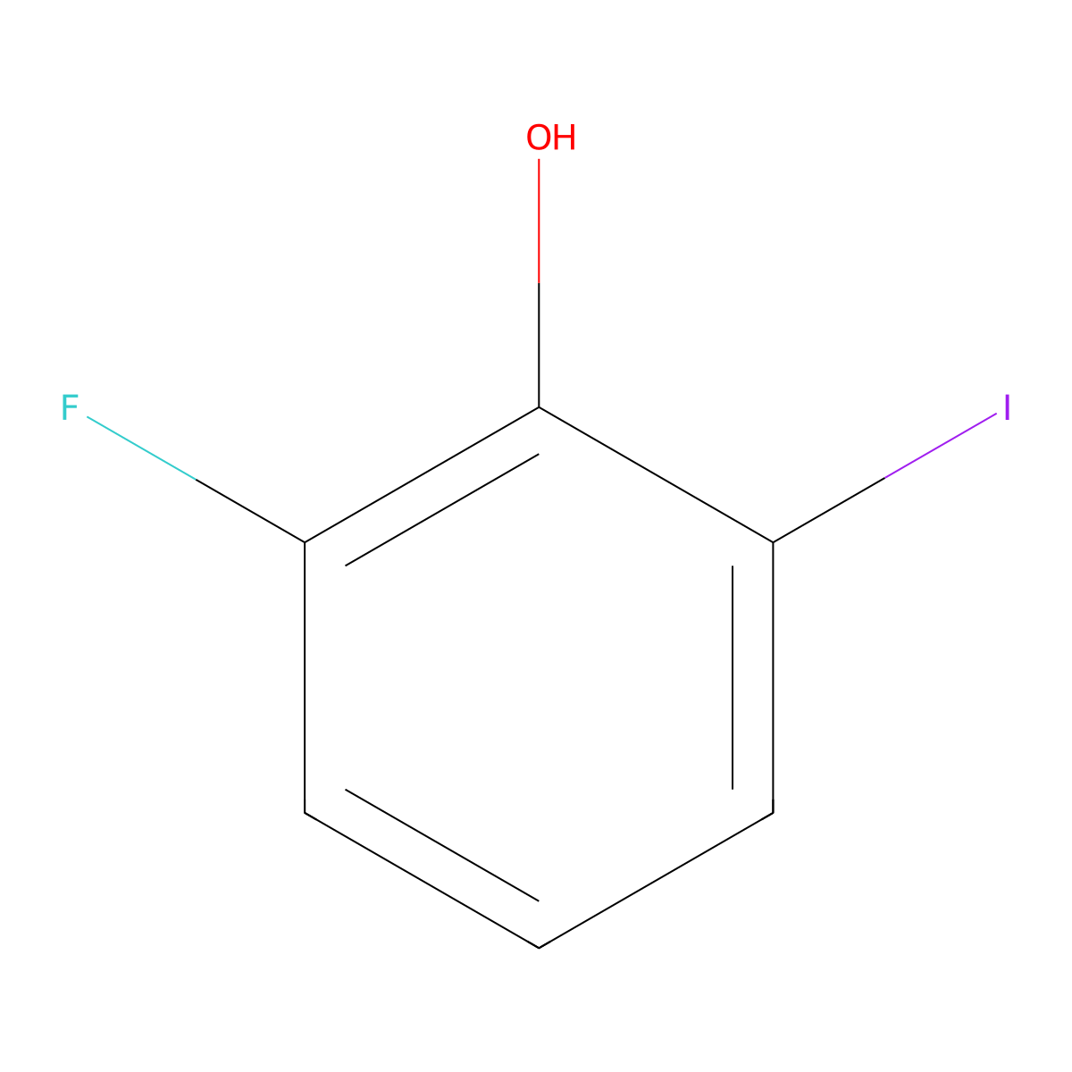2-Fluoro-6-iodophenol molecular structure, CAS 28177-50-6