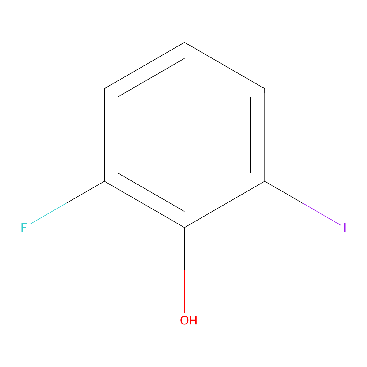 2-Fluoro-6-iodophenol molecular structure, CAS 28177-50-6