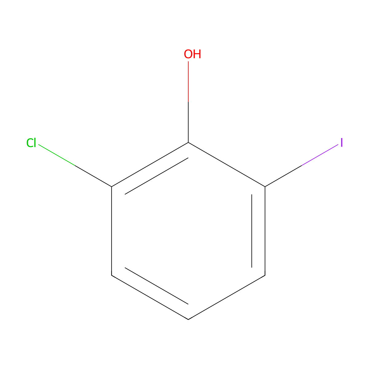 2-Chloro-6-iodophenol molecular structure, CAS 28177-52-8