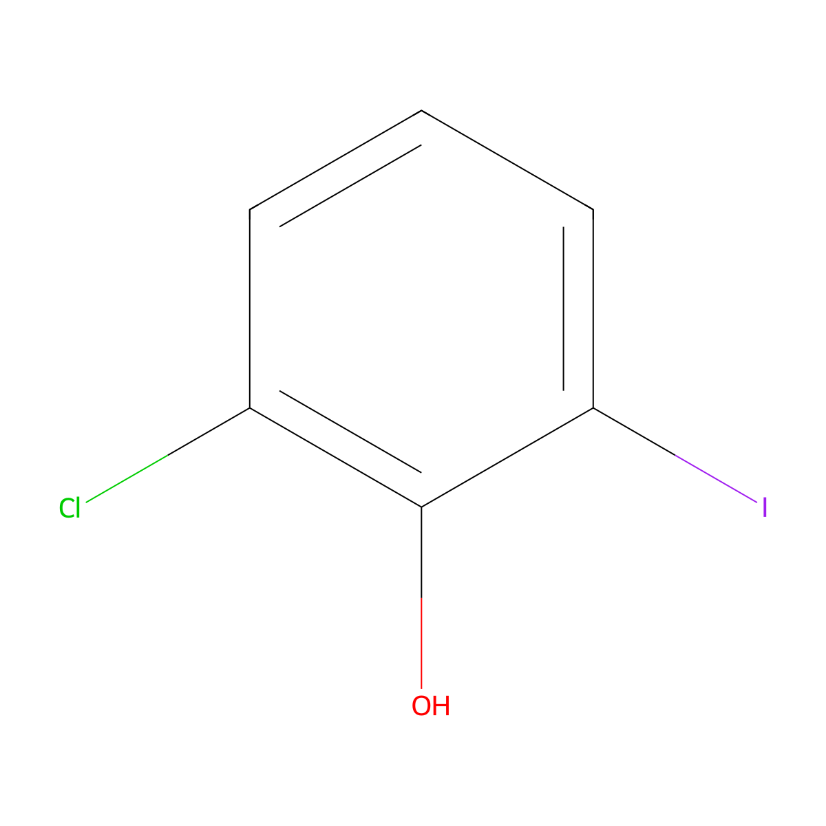 2-Chloro-6-iodophenol molecular structure, CAS 28177-52-8