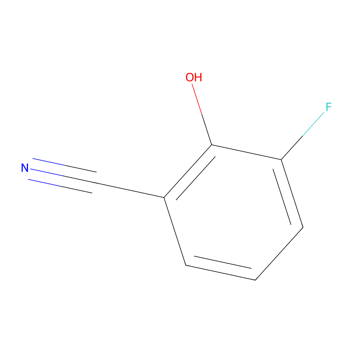 3-Fluoro-2-hydroxybenzonitrile molecular structure, CAS 28177-74-4