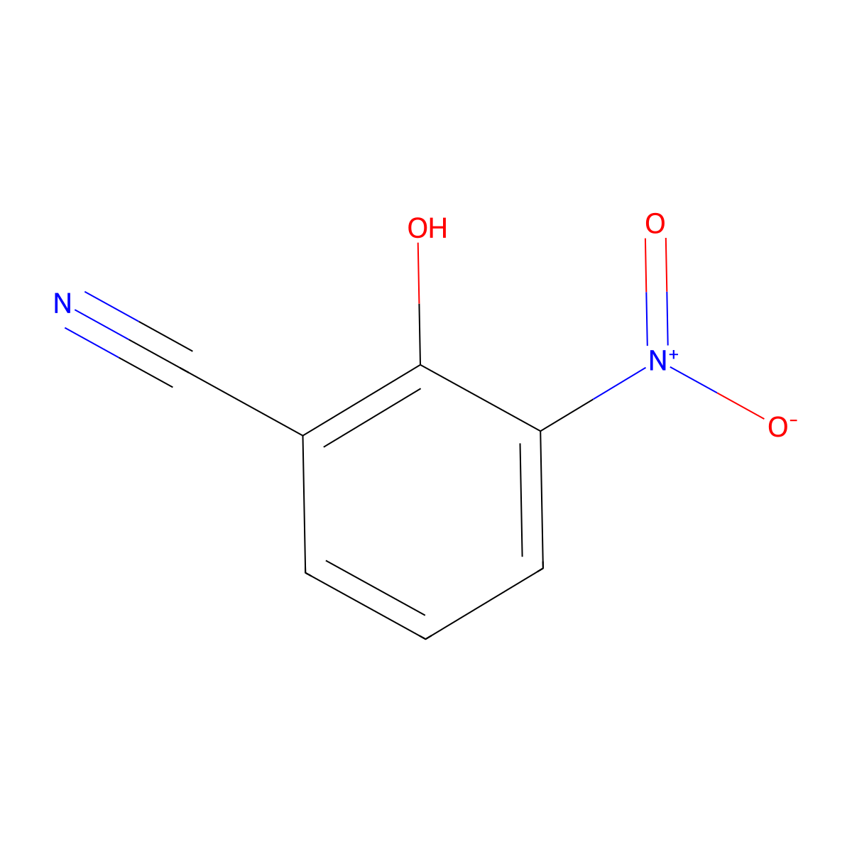 2-Hydroxy-3-nitrobenzonitrile molecular structure, CAS 28177-79-9