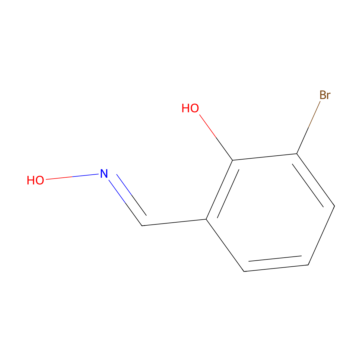 3-Bromo-2-hydroxybenzaldehyde oxime molecular structure, CAS 28177-82-4