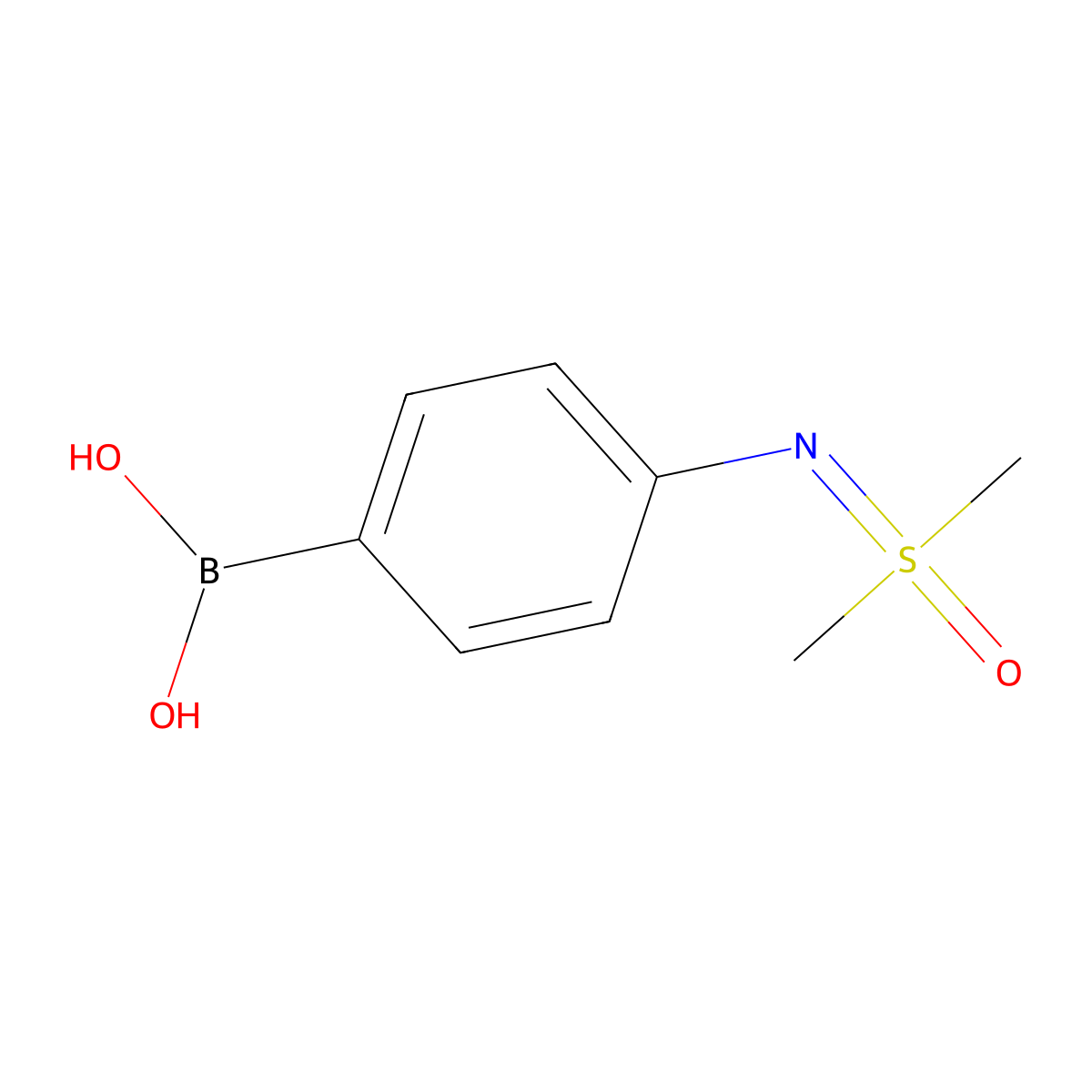 (4-{[Dimethyl(oxo)-lambda6-sulfanylidene]amino}phenyl)boronic acid molecular structure, CAS 2817798-87-9