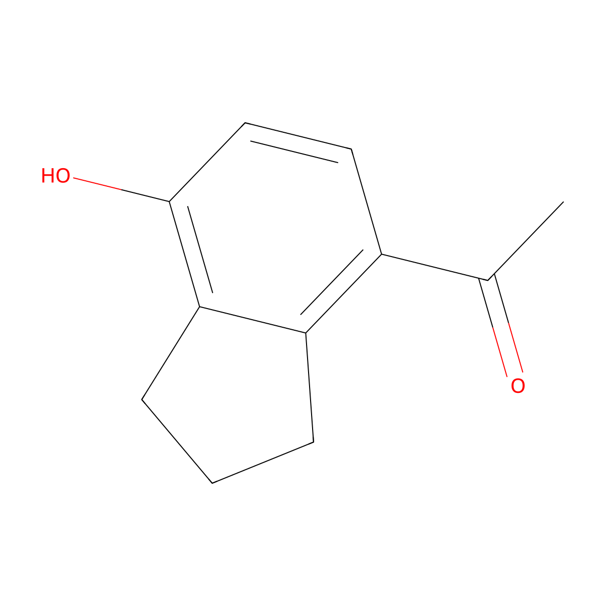 1-(7-hydroxy-2,3-dihydro-1H-inden-4-yl)ethanone molecular structure, CAS 28179-01-3
