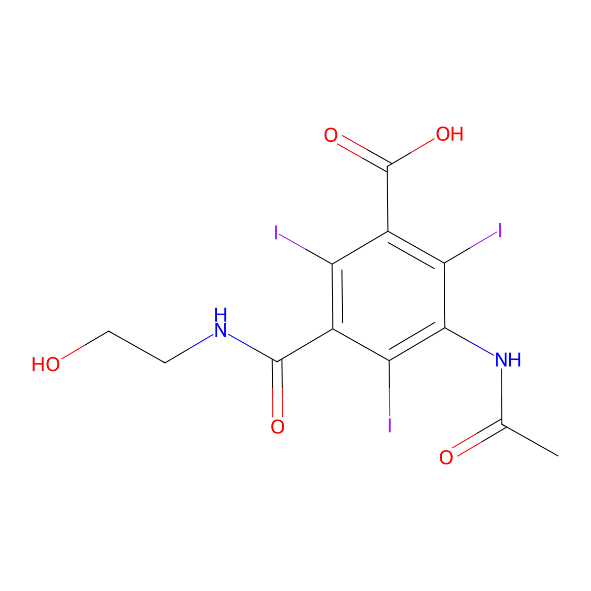 Ioxitalamic Acid molecular structure, CAS 28179-44-4