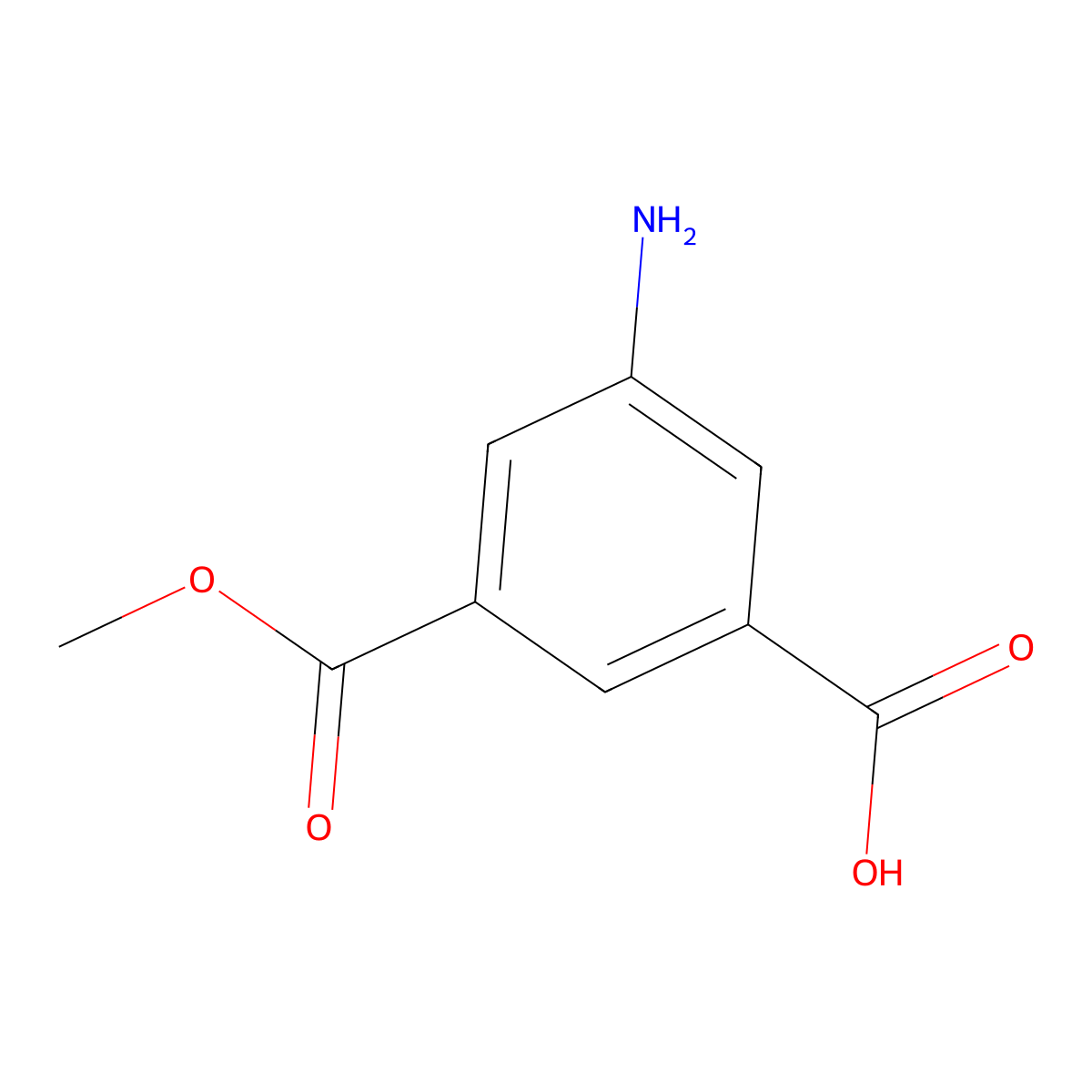 3-Amino-5-(methoxycarbonyl)benzoic acid molecular structure, CAS 28179-47-7