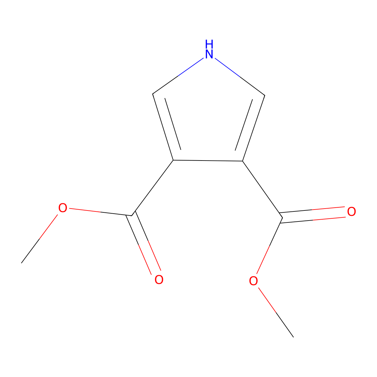 3,4-dimethyl 1H-pyrrole-3,4-dicarboxylate molecular structure, CAS 2818-06-6